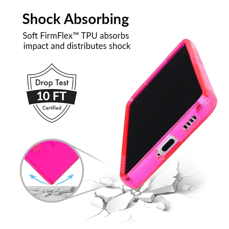Neon Pink Clear Samsung Case