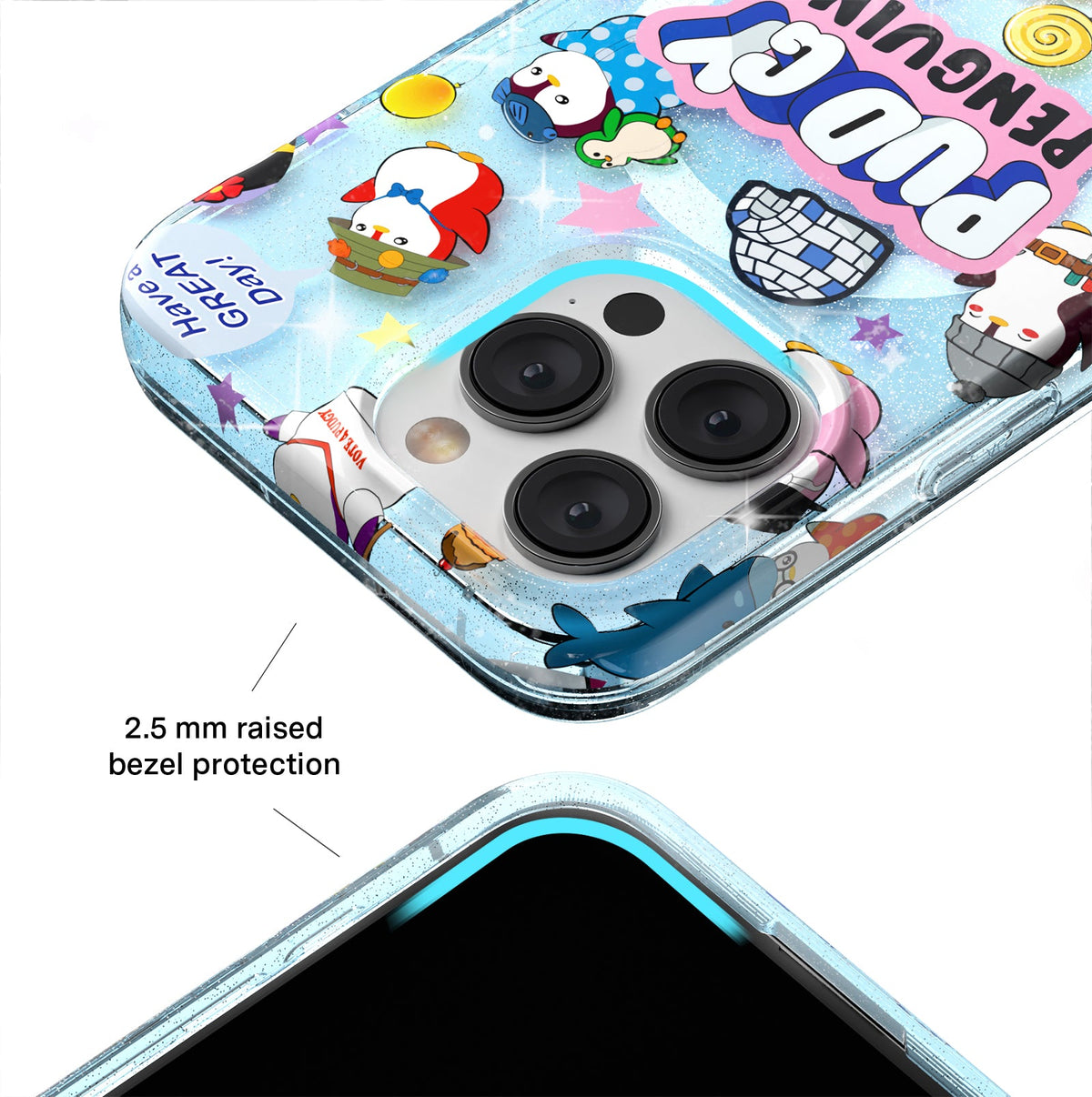 Pudgy Penguins Iceberg Glitter iPhone Case