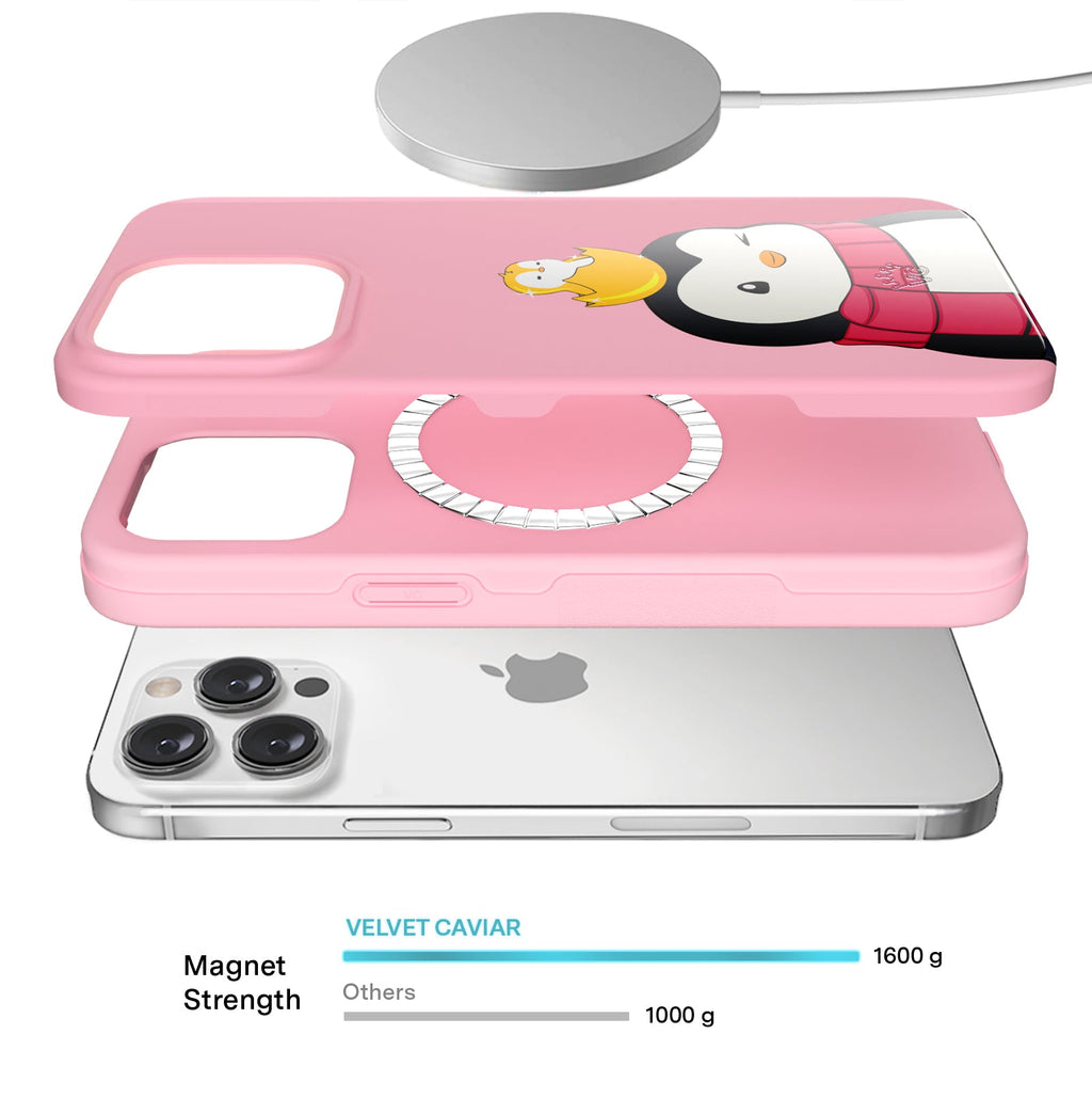 Pudgy Penguins Positive Pink iPhone Case