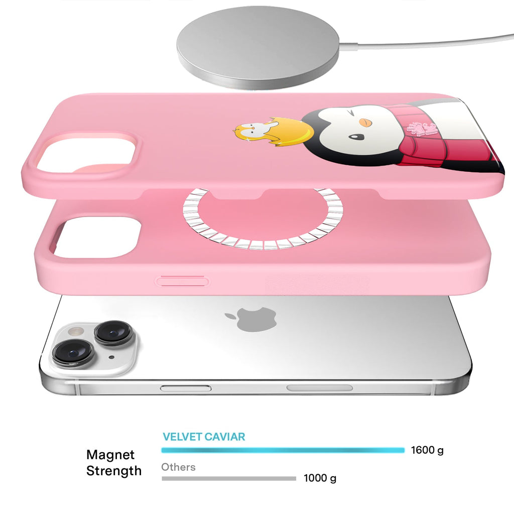 Pudgy Penguins Positive Pink iPhone Case