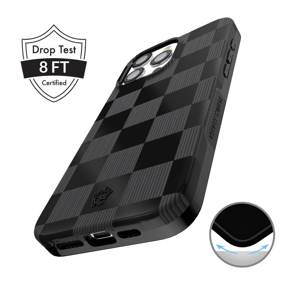 Noir Vibe Checkered iPhone Case