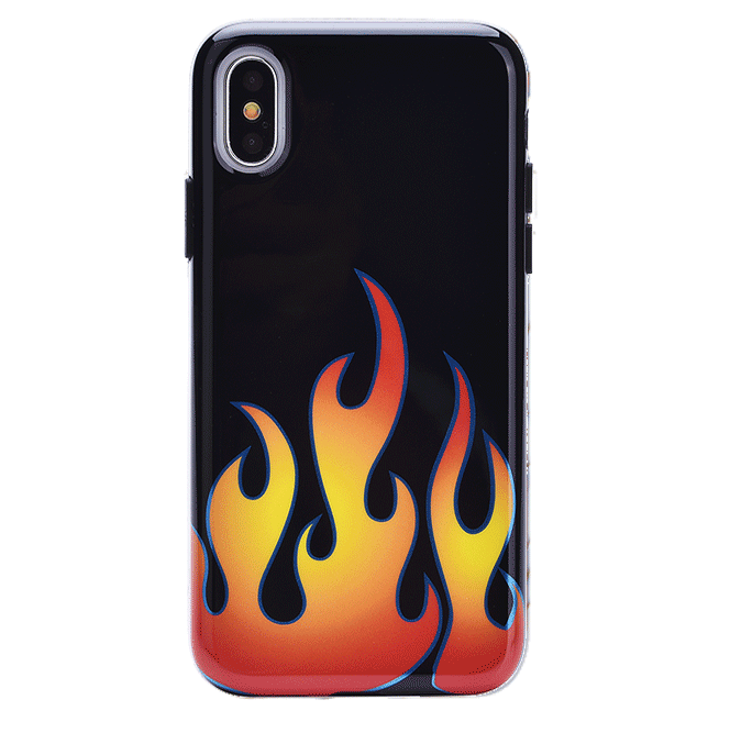 Blue Chrome Flames iPhone Case