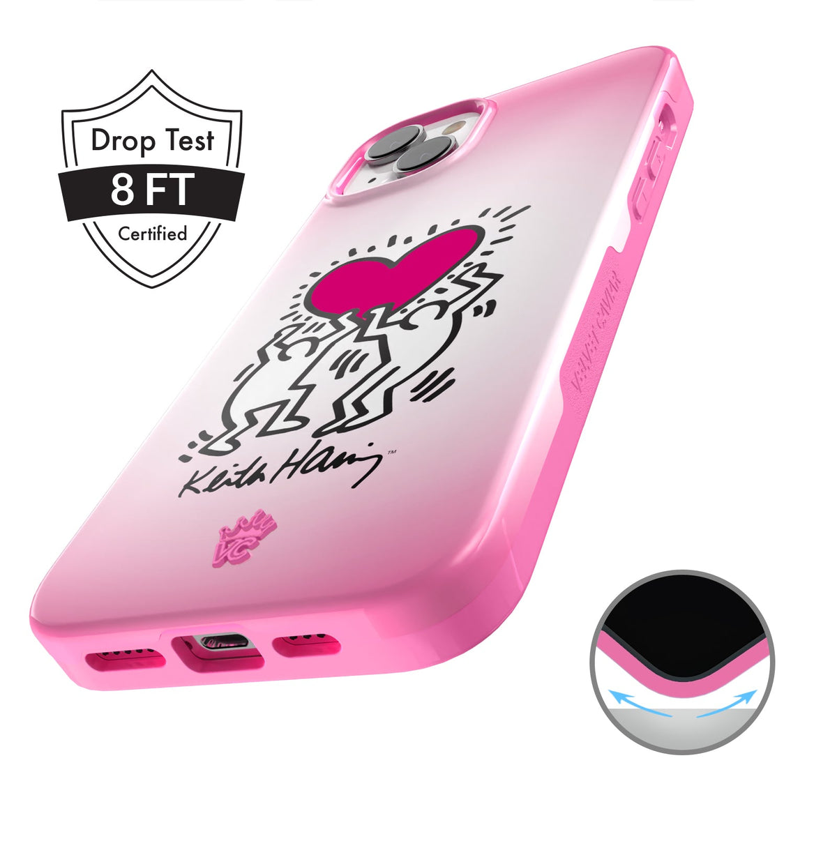 Keith Haring Pink Heart iPhone Case