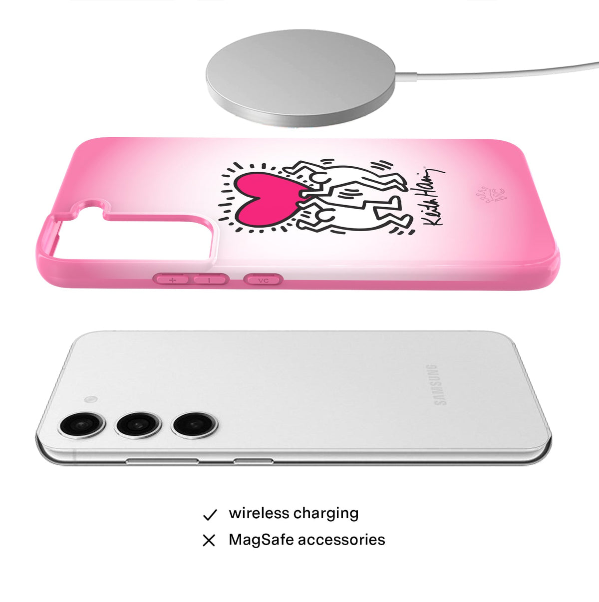 Keith Haring Pink Heart Samsung Case