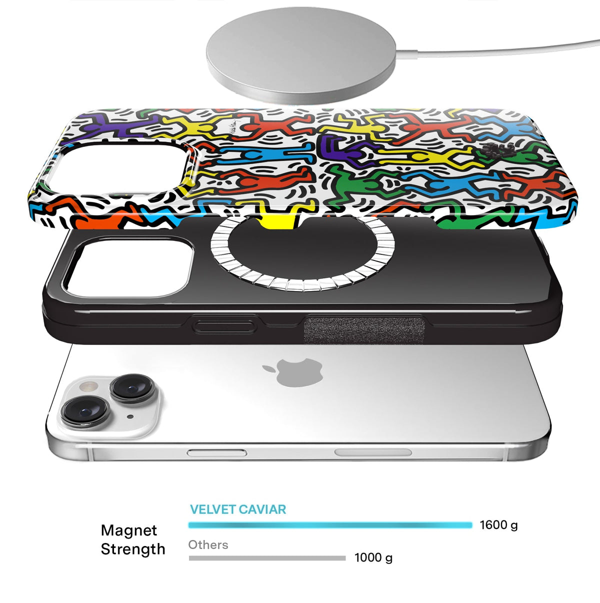 Keith Haring Rainbow Dancers iPhone Case