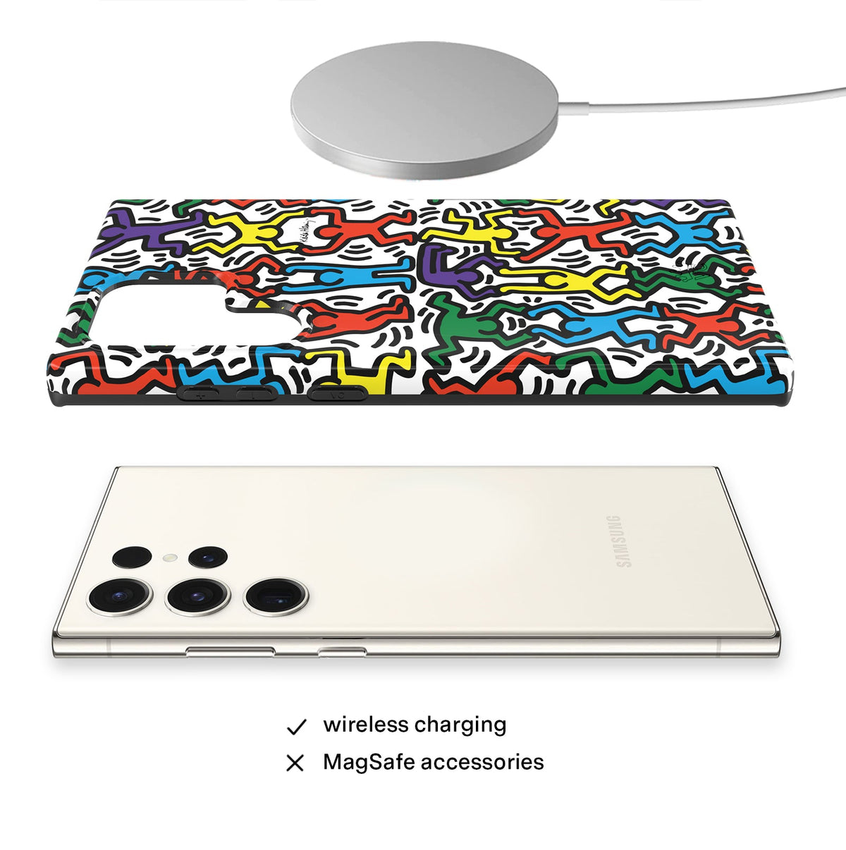 Keith Haring Rainbow Dancers Samsung Case