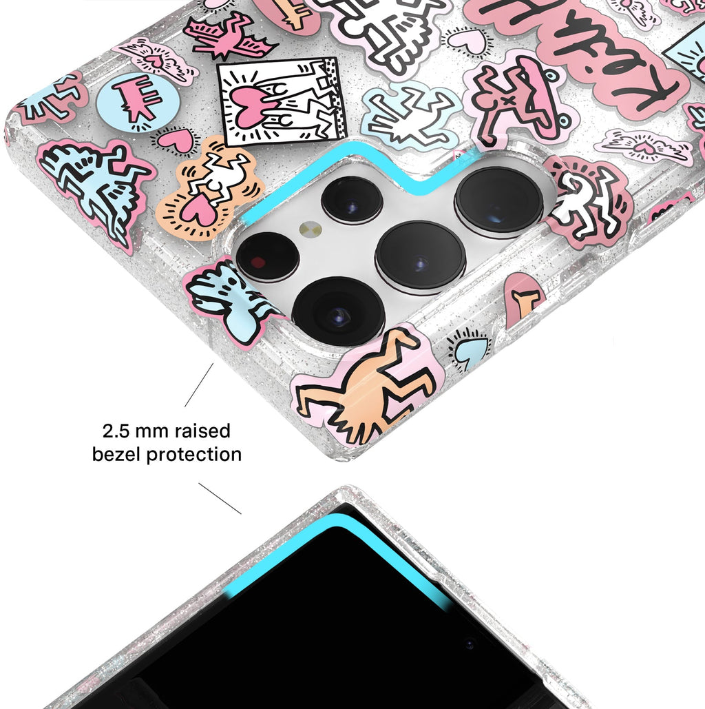 Keith Haring Pastel Glitter Samsung Case