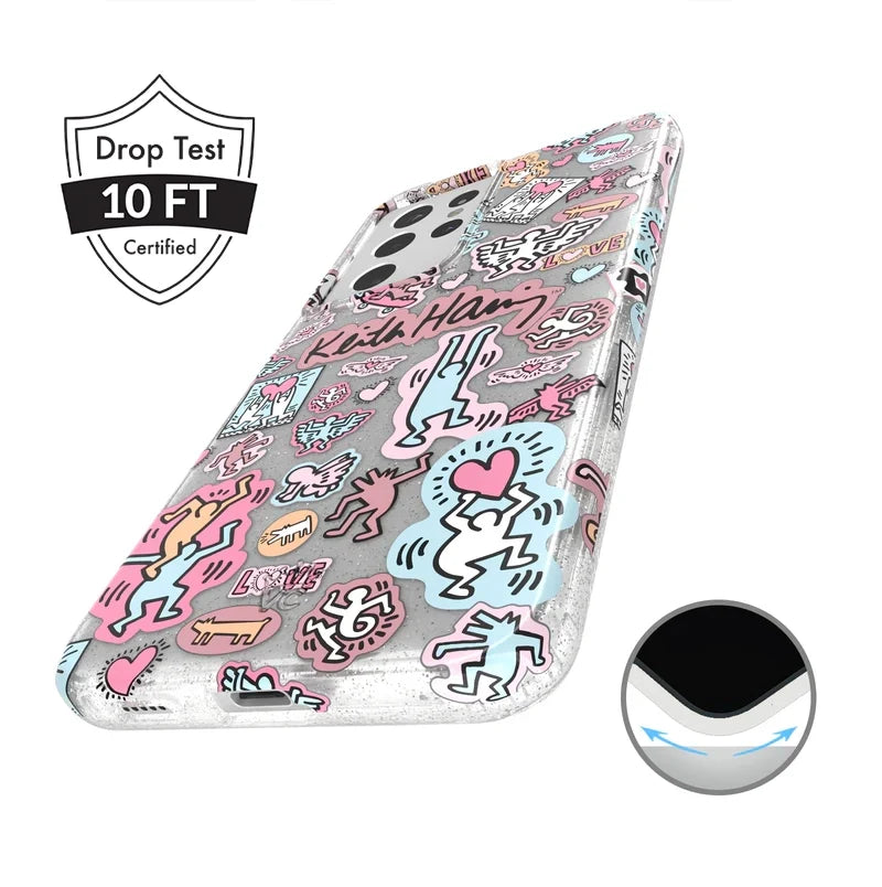 Keith Haring Pastel Glitter Samsung Case