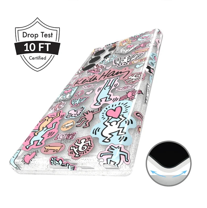 Keith Haring Pastel Glitter Samsung Case