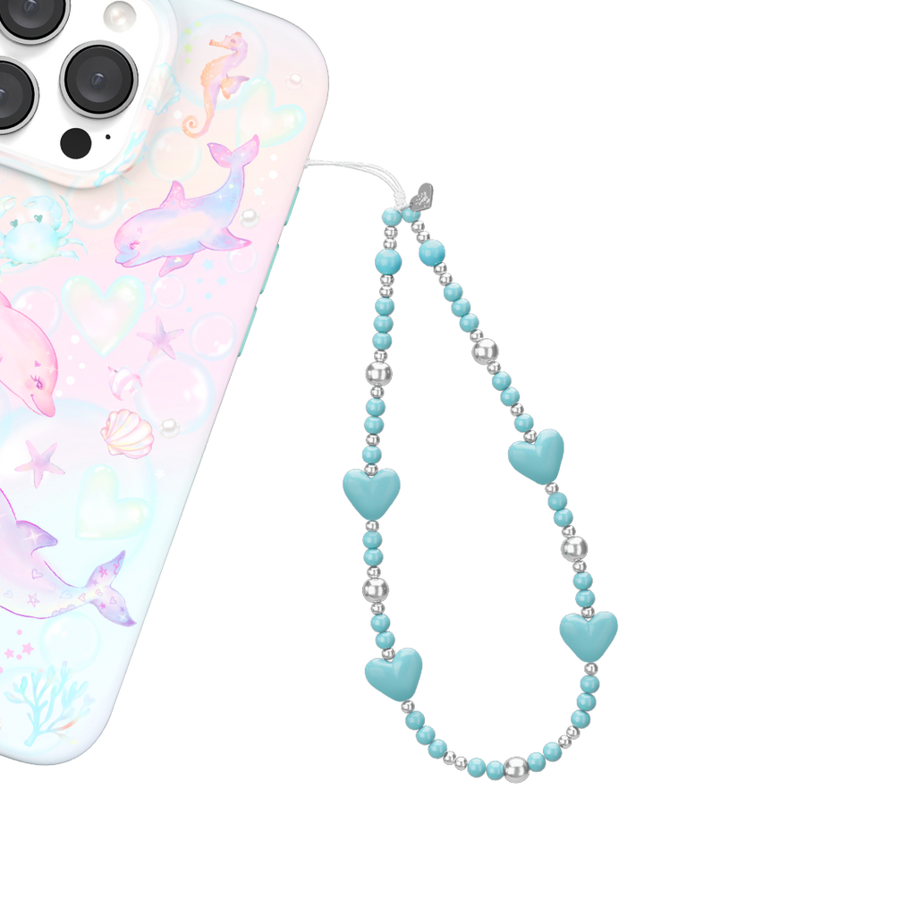 Turquoise Heart Phone Charm