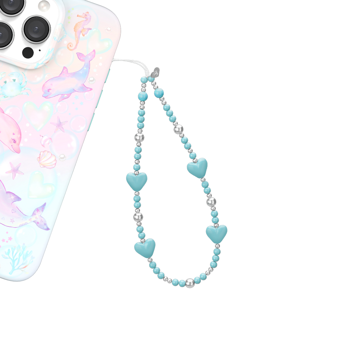Turquoise Heart Phone Charm
