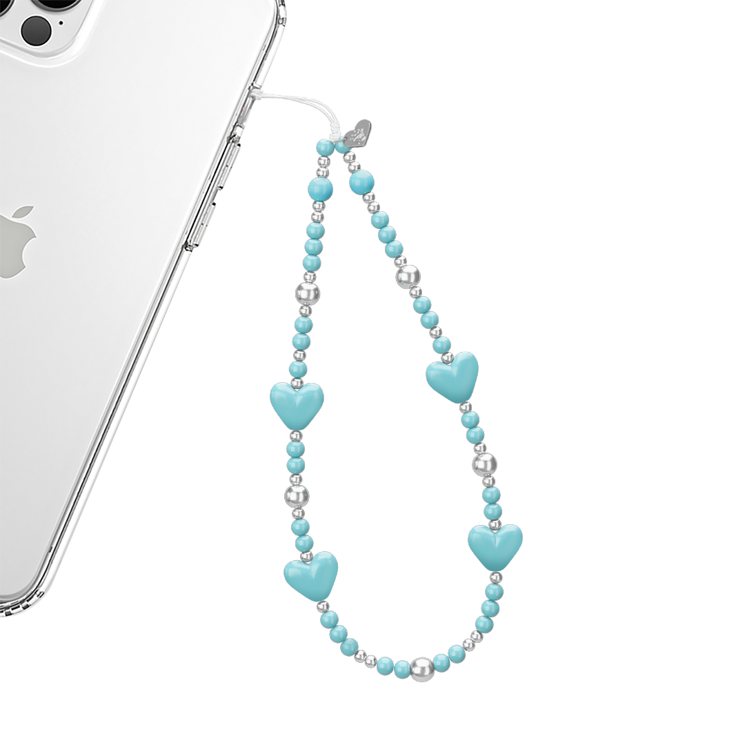 Turquoise Heart Phone Charm