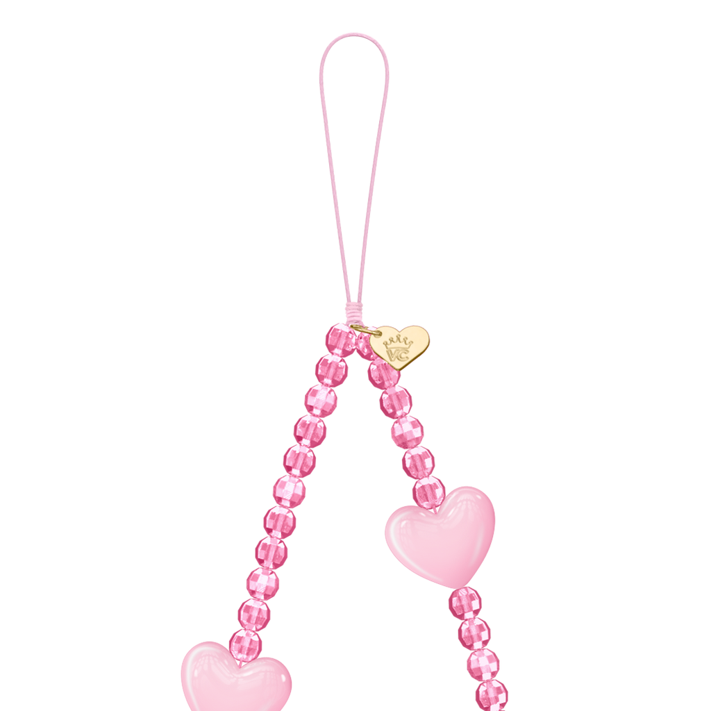 Pink Heart Phone Charm