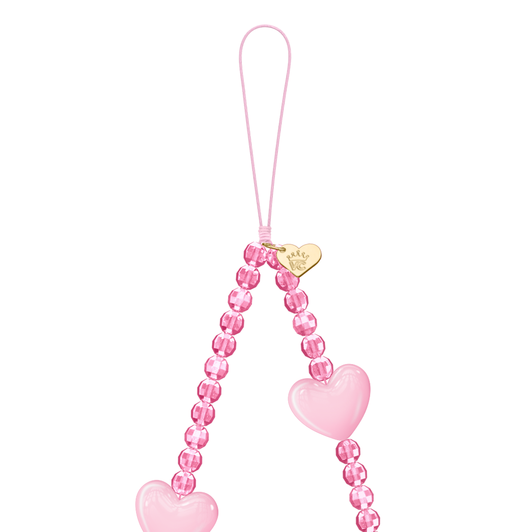 Pink Heart Phone Charm