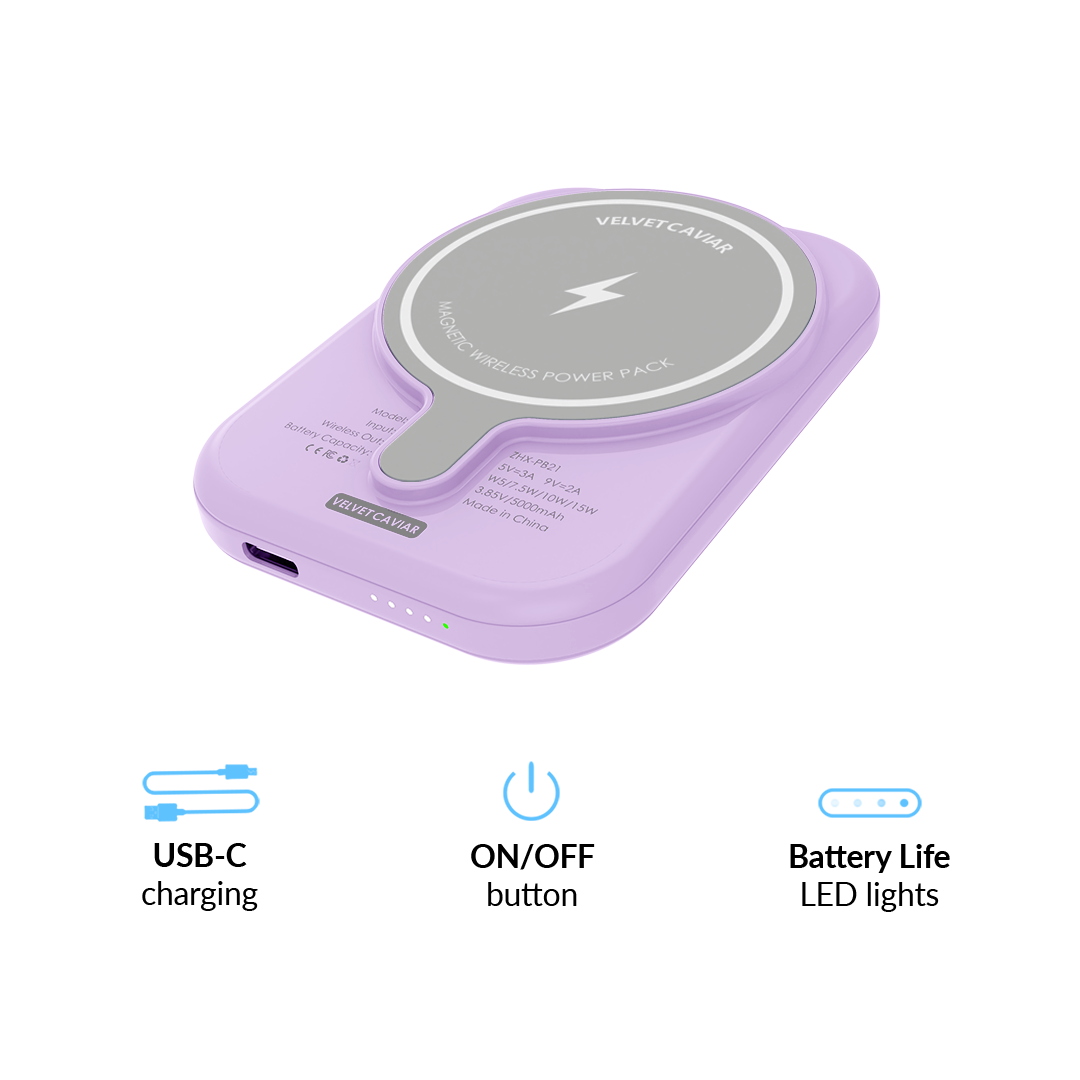 Lilac Gelato Portable MagSafe Charger Power Pack