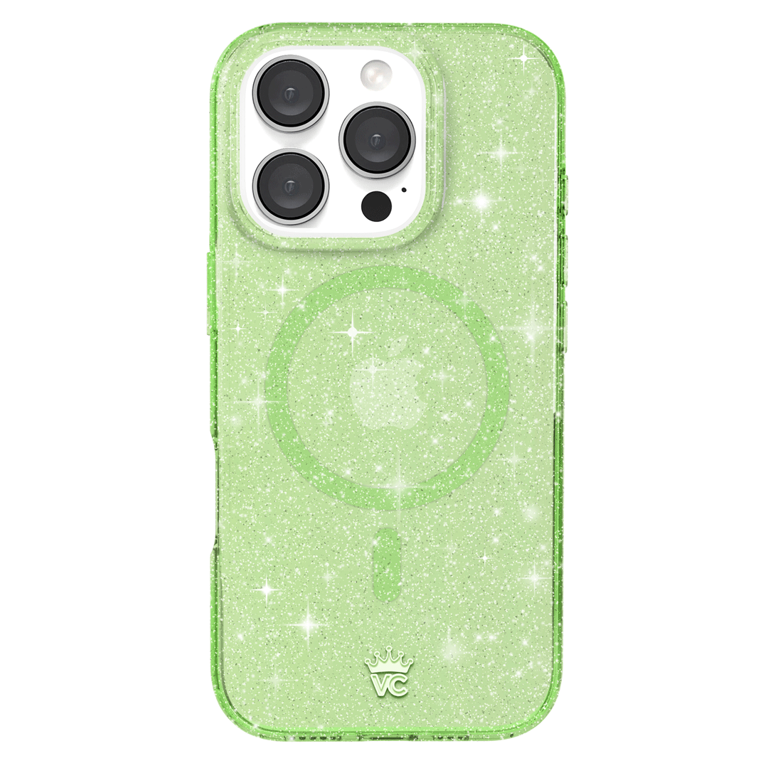 Lime Stardust Glitter iPhone Case