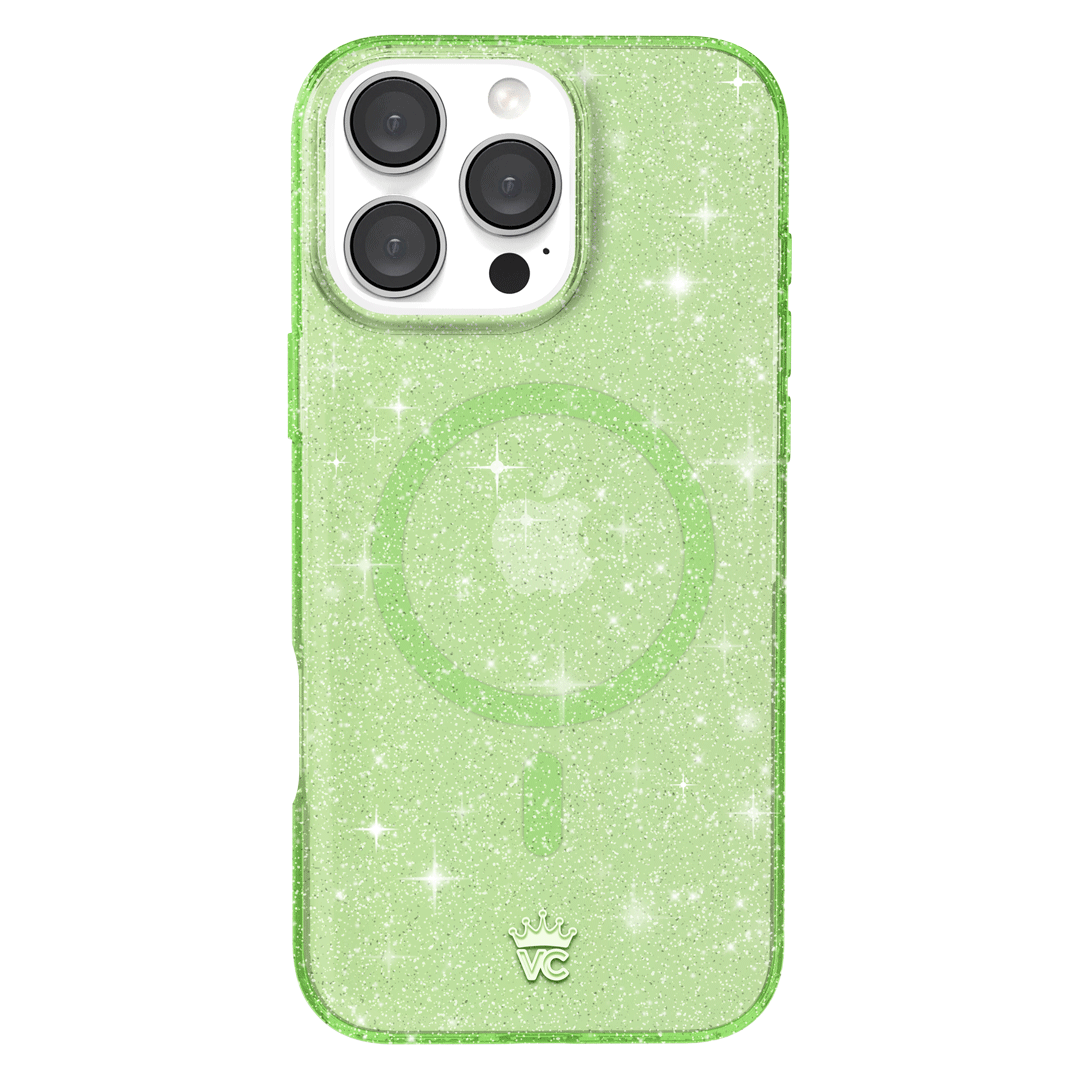 Lime Stardust Glitter iPhone Case