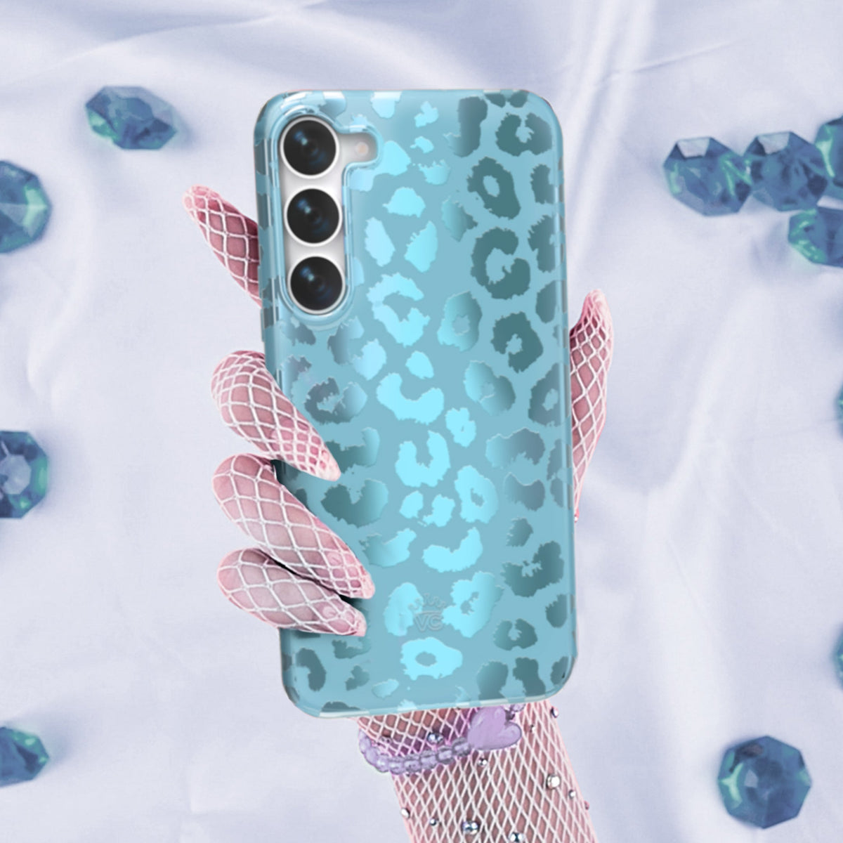 Blue Sapphire Leopard Samsung Case