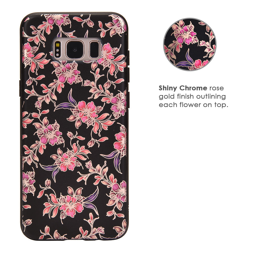 Midnight Floral Chrome Samsung Galaxy Case