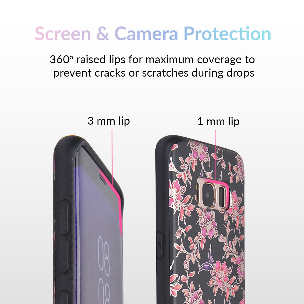 Midnight Floral Chrome Samsung Galaxy Case
