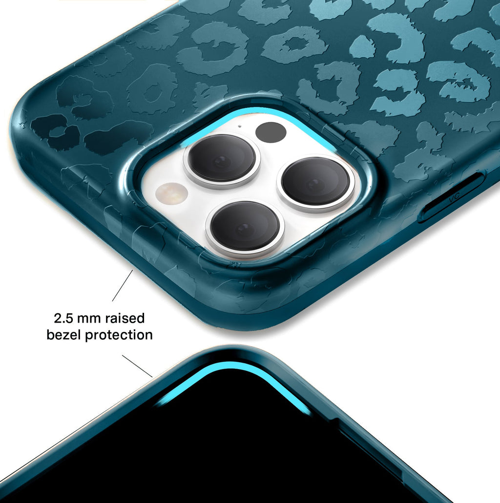 Metallic Navy Leopard iPhone Case