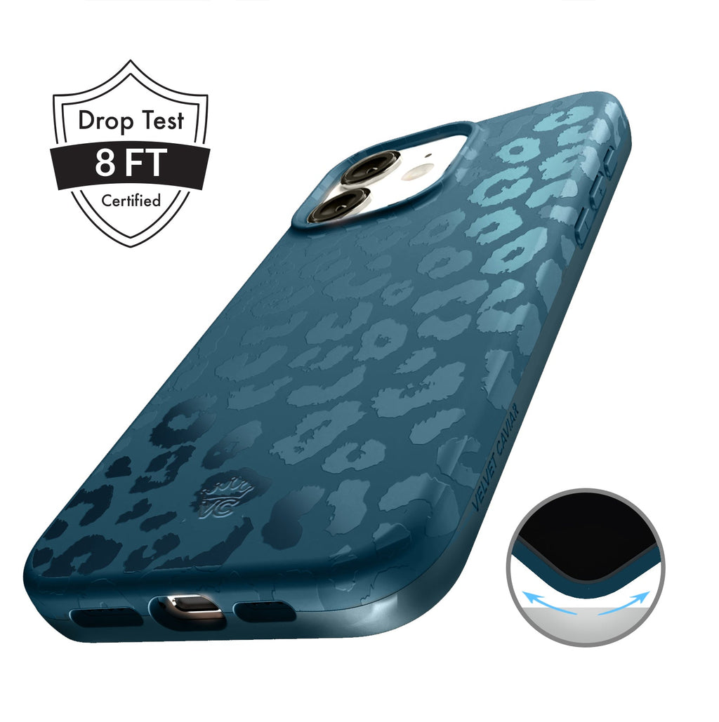 Metallic Navy Leopard iPhone Case