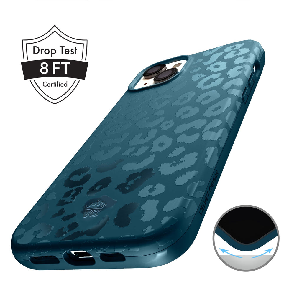 Metallic Navy Leopard iPhone Case
