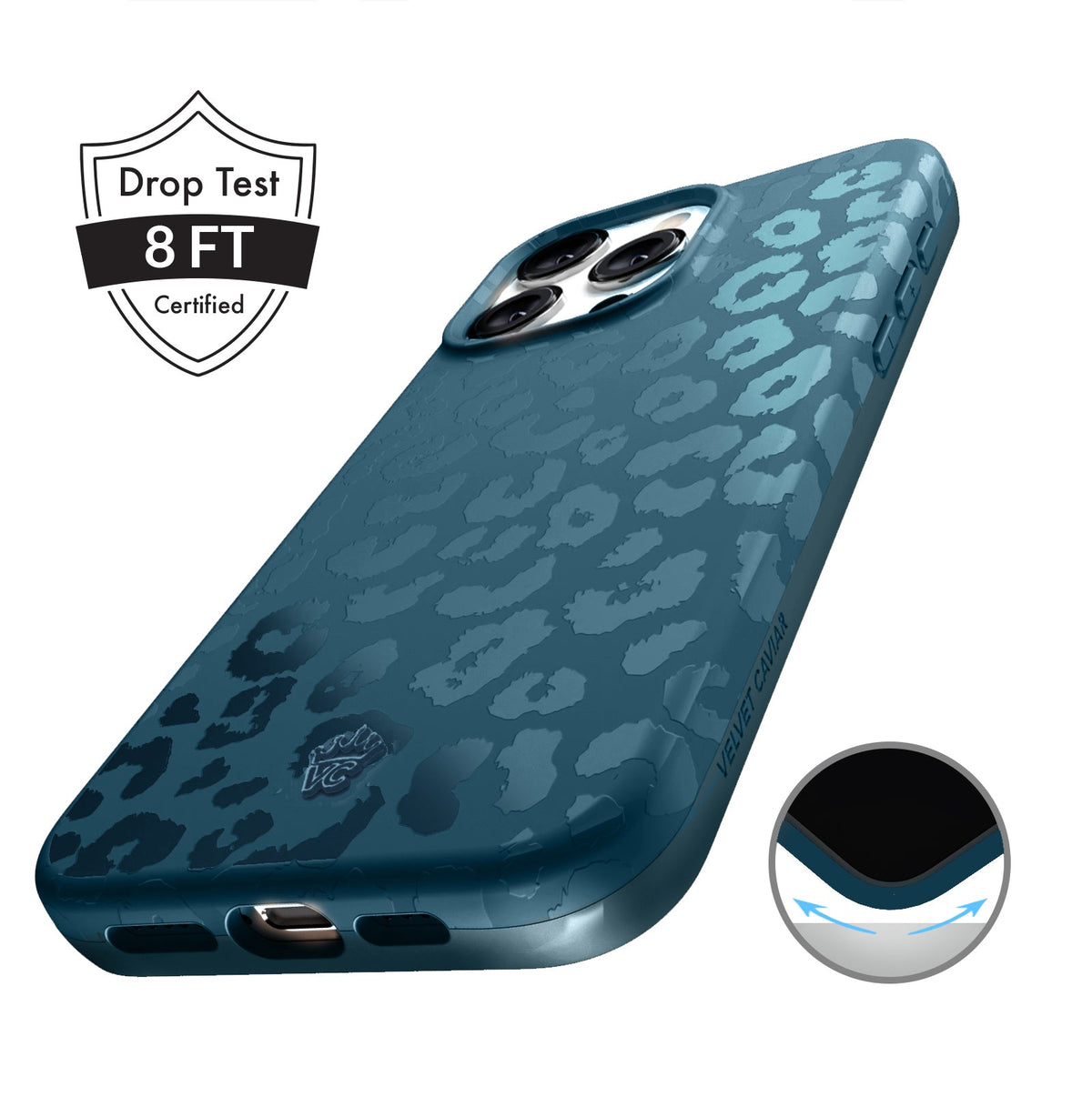 Metallic Navy Leopard iPhone Case