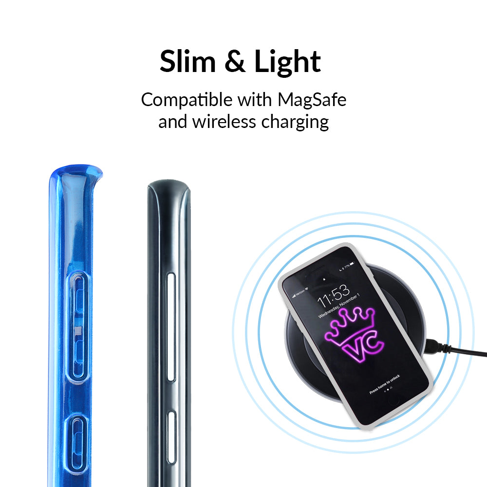Neon Blue Clear Samsung Case