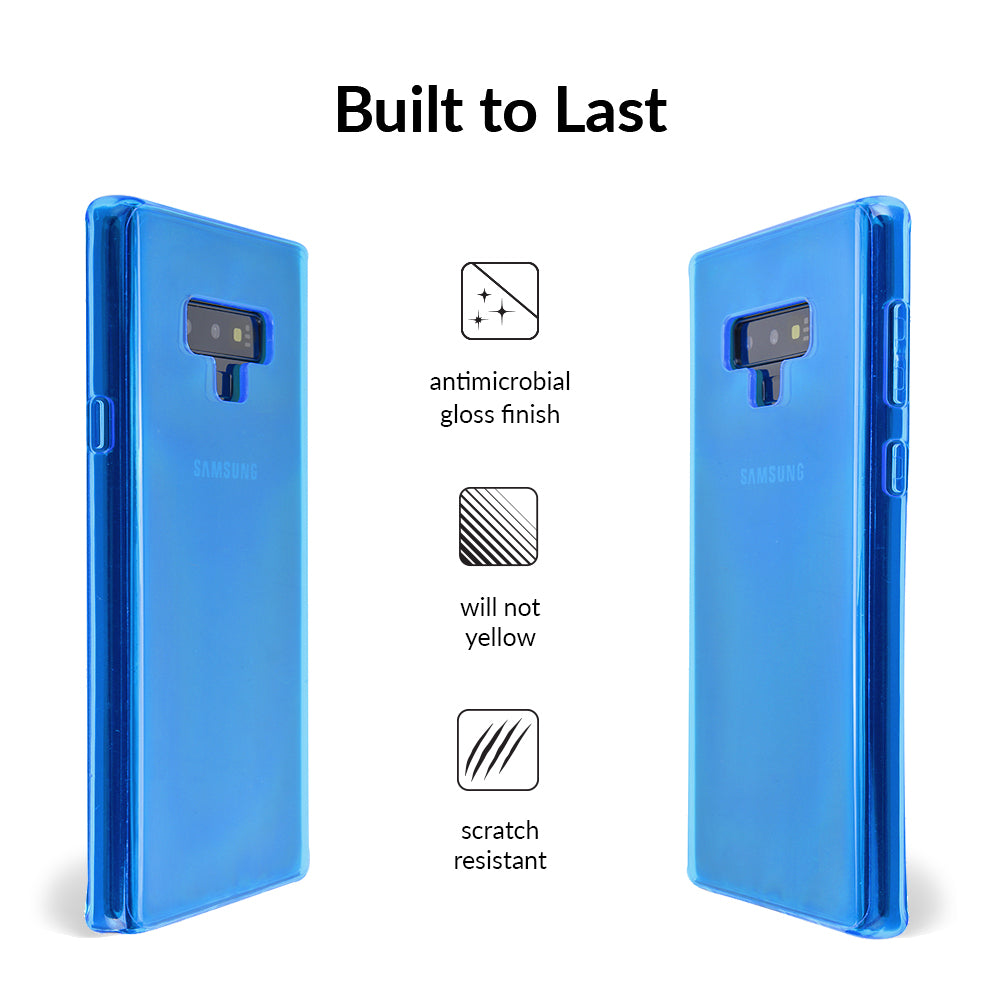 Neon Blue Clear Samsung Case