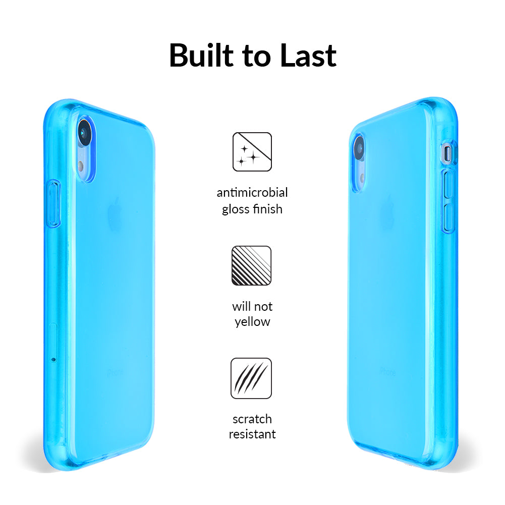 Neon Blue Clear iPhone Case