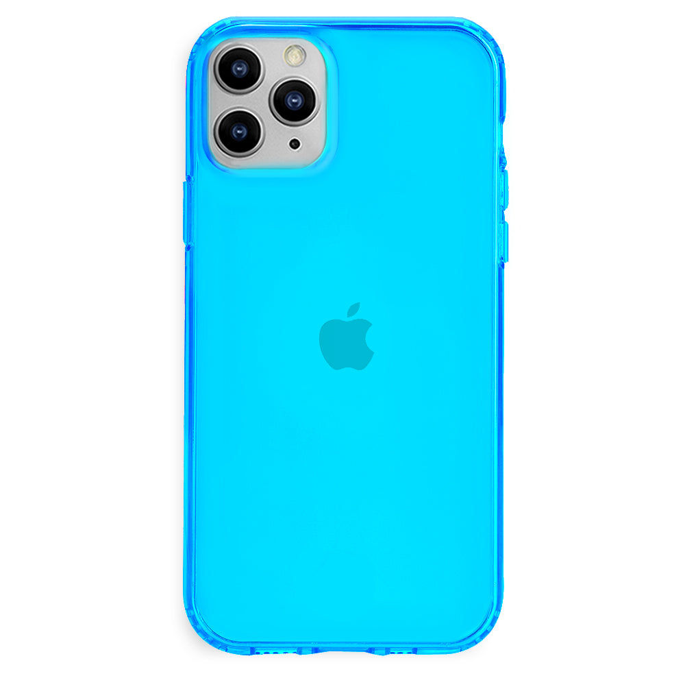 Neon Blue Clear iPhone Case