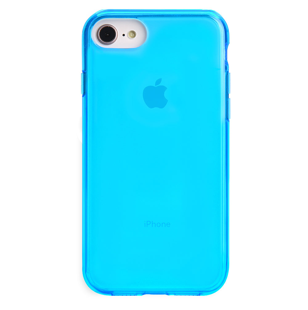 Neon Blue Clear iPhone Case