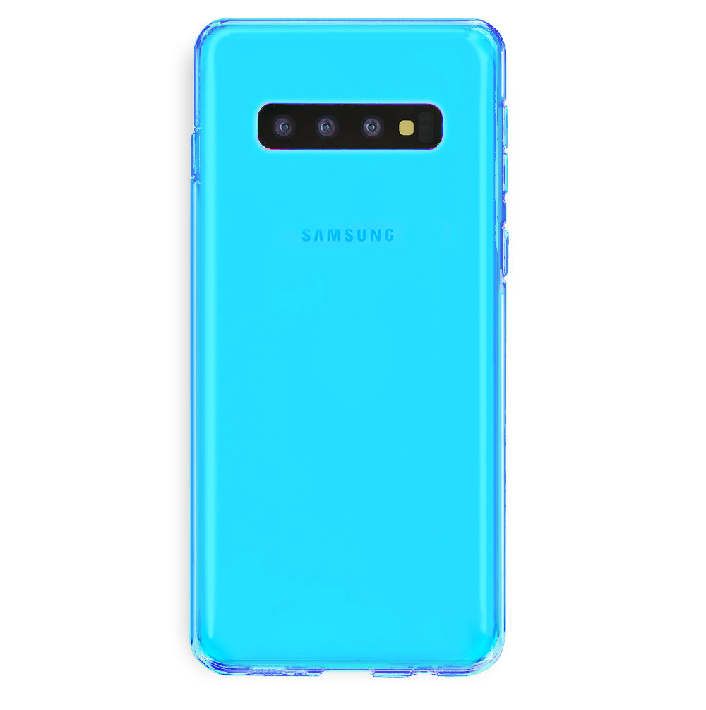 Neon Blue Clear Samsung Case