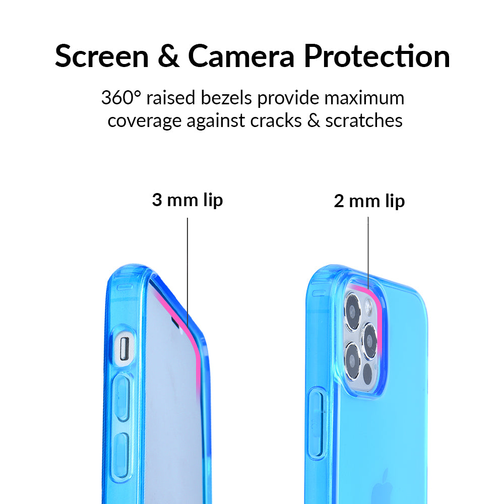 Neon Blue Clear iPhone Case