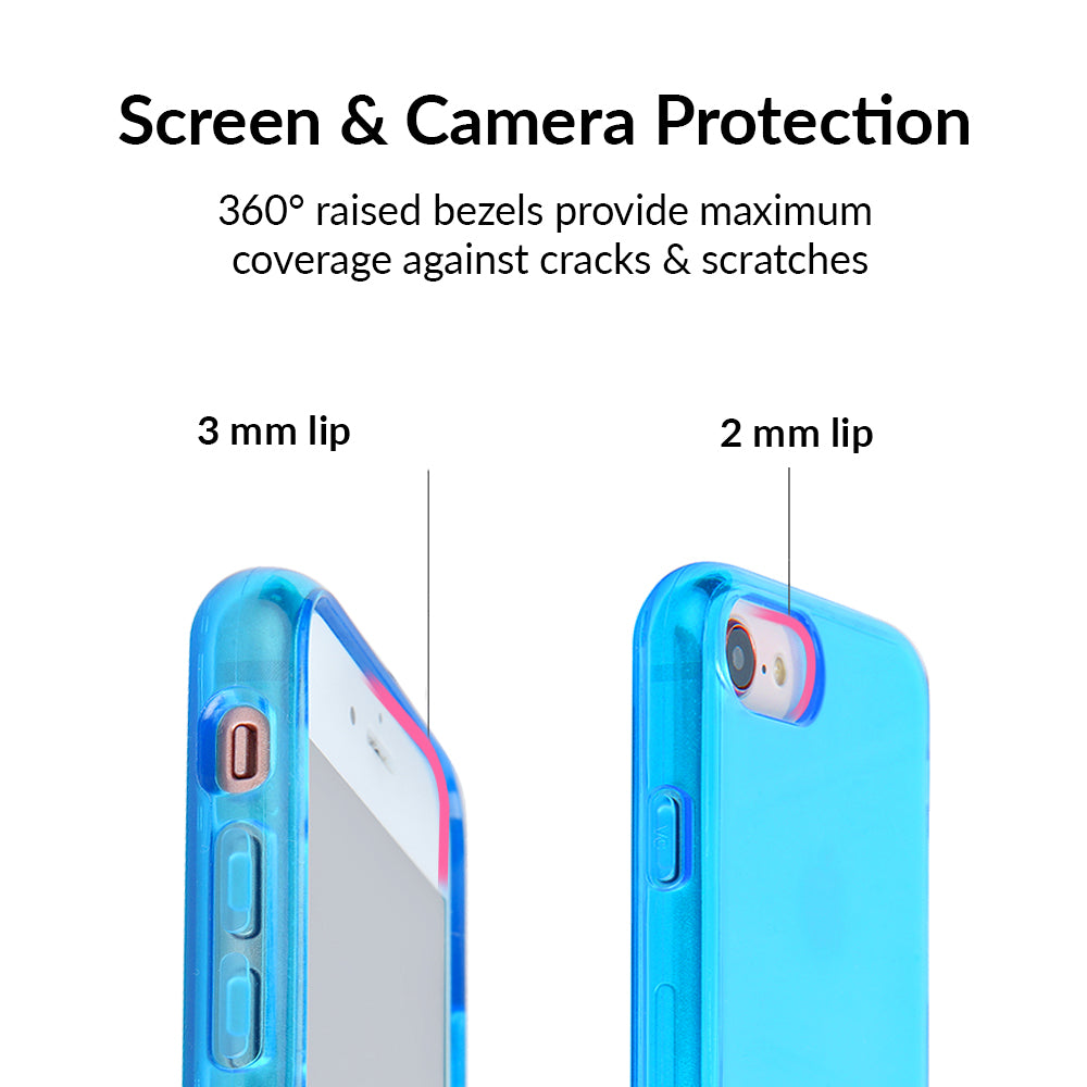 Neon Blue Clear iPhone Case