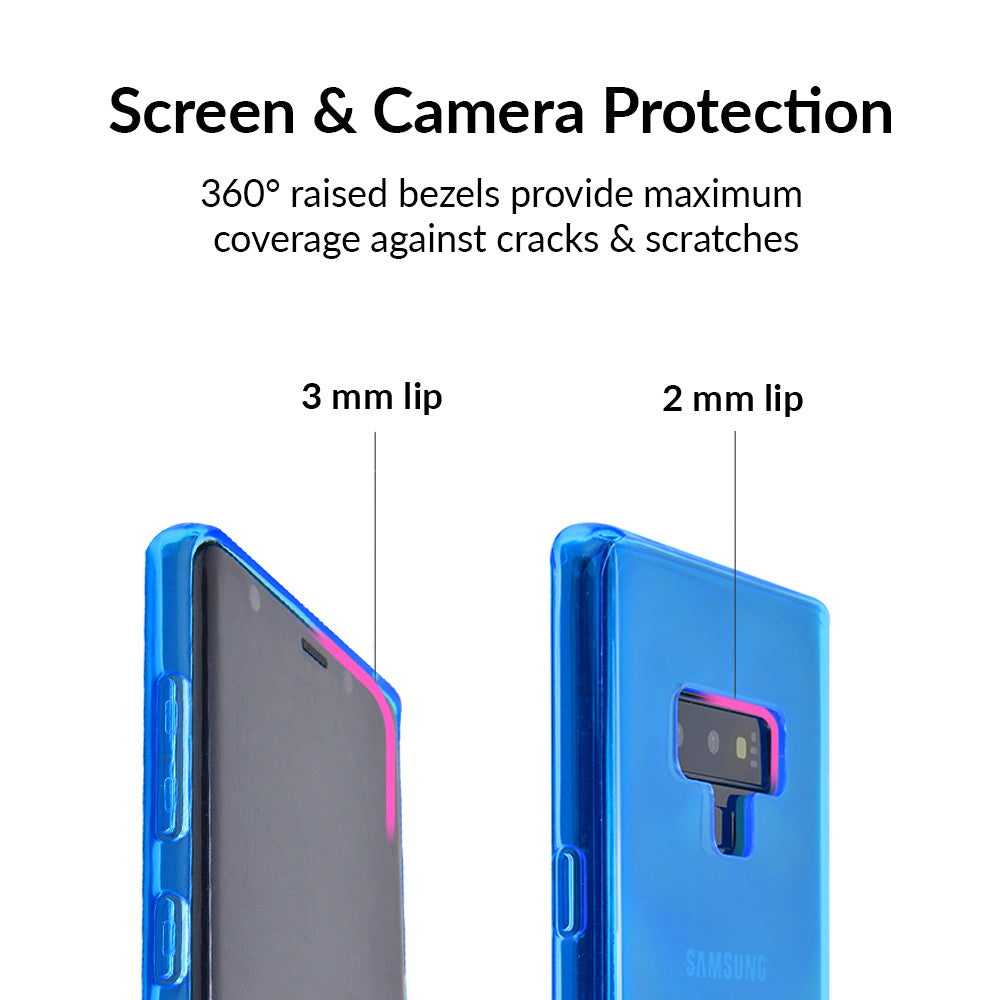 Neon Blue Clear Samsung Case
