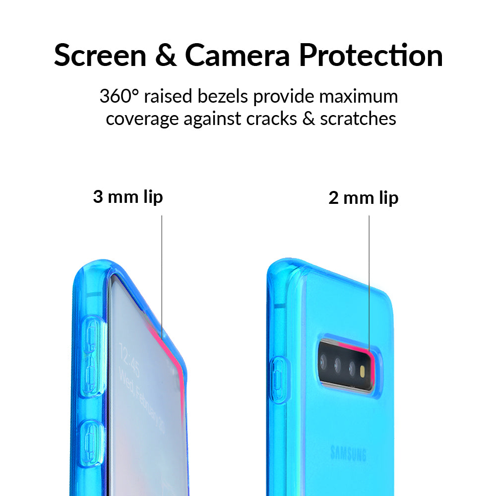 Neon Blue Clear Samsung Case