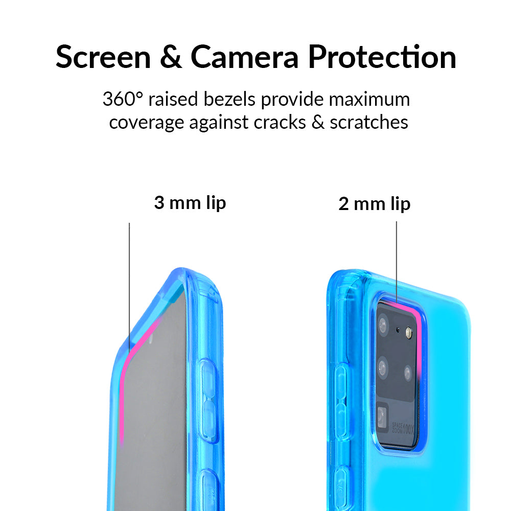 Neon Blue Clear Samsung Case