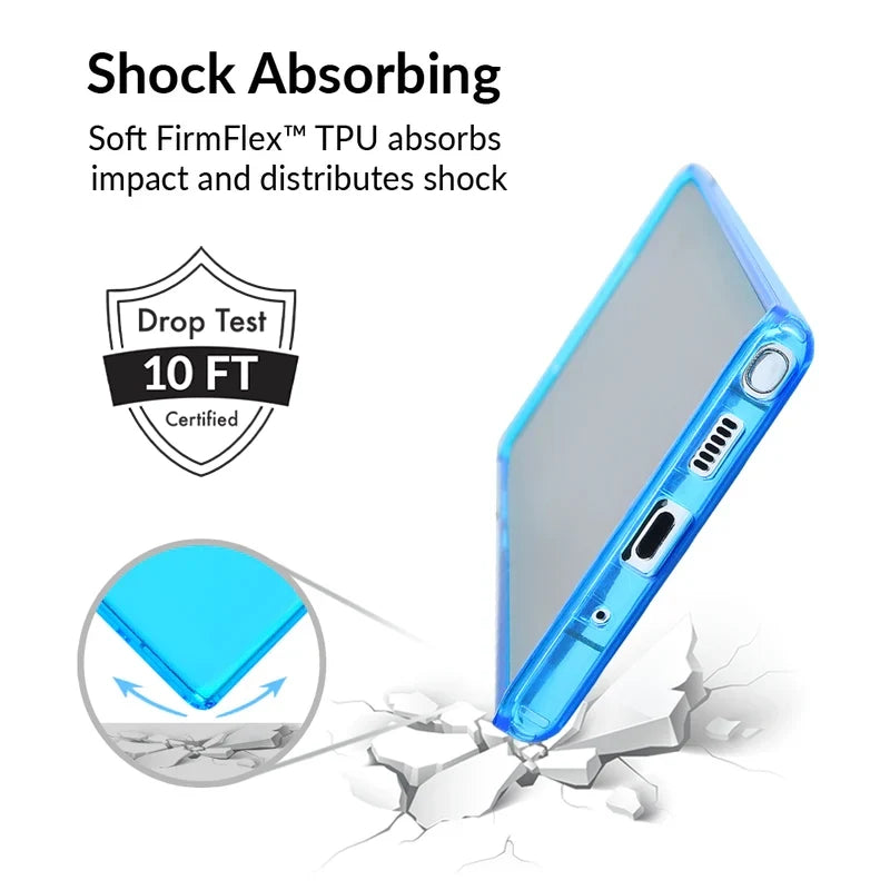 Neon Blue Clear Samsung Case