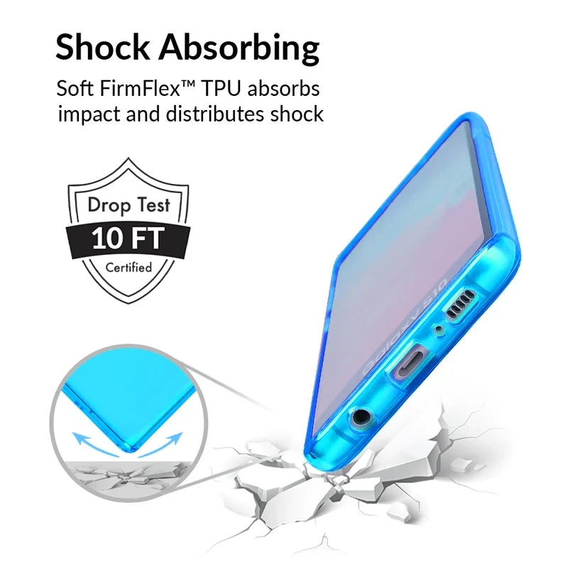 Neon Blue Clear Samsung Case