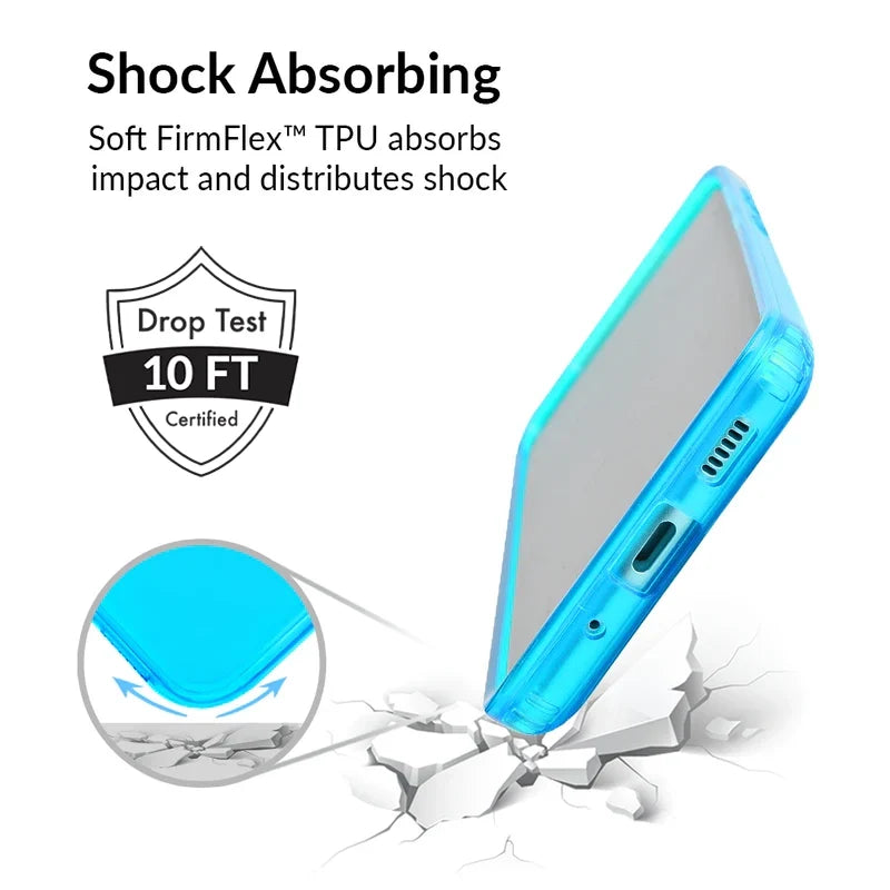 Neon Blue Clear Samsung Case