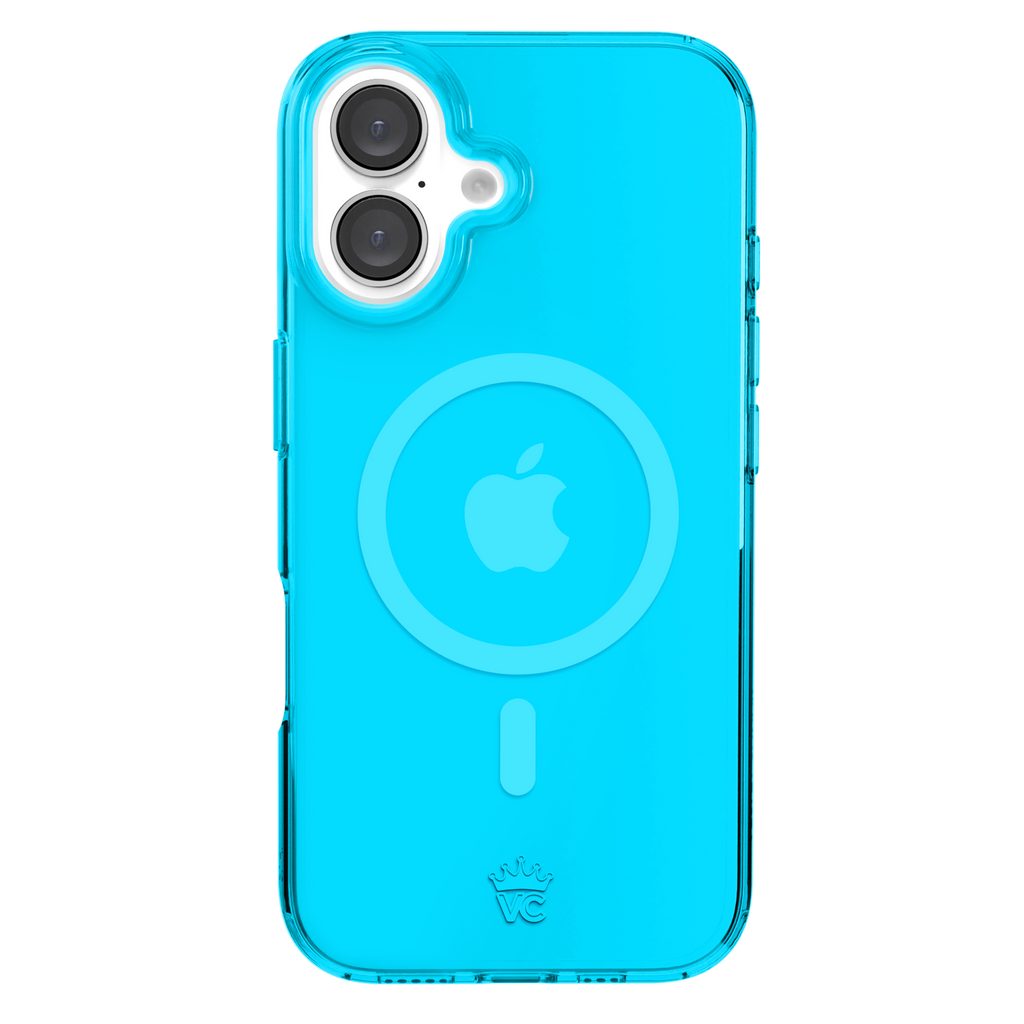 Neon Blue Clear iPhone Case