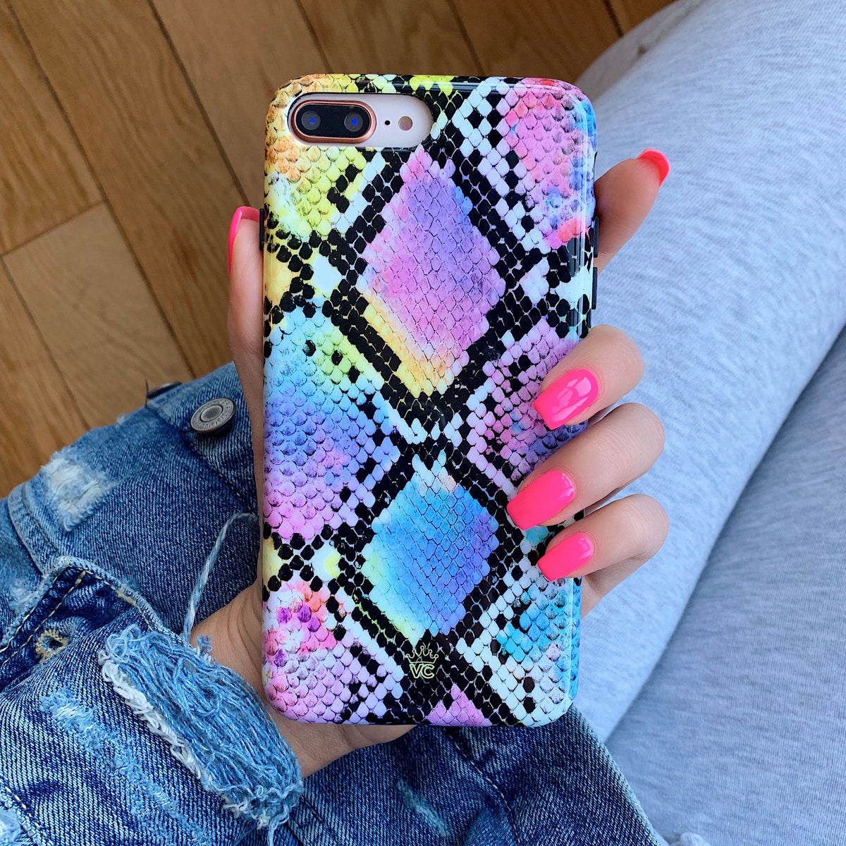 Neon Snakeskin iPhone Case