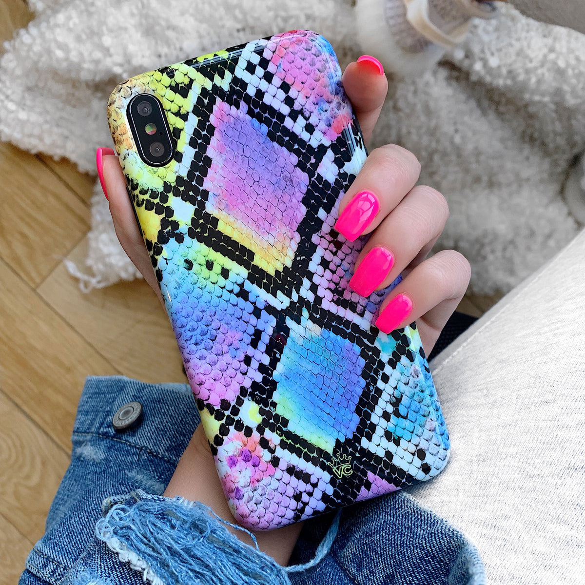Neon Snakeskin iPhone Case