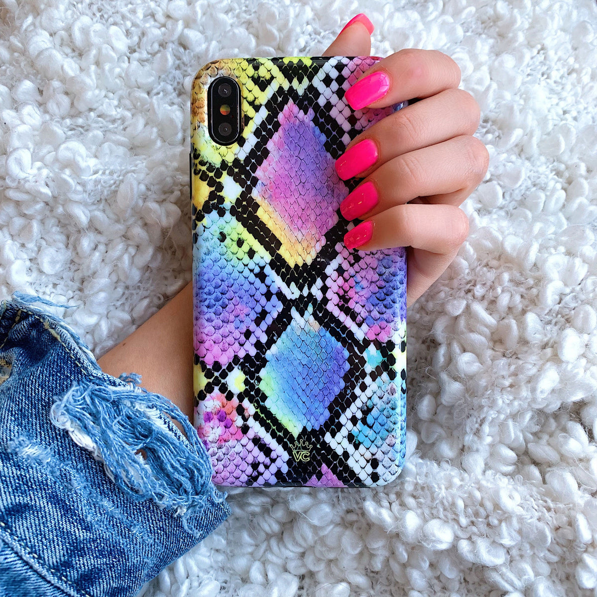 Neon Snakeskin iPhone Case