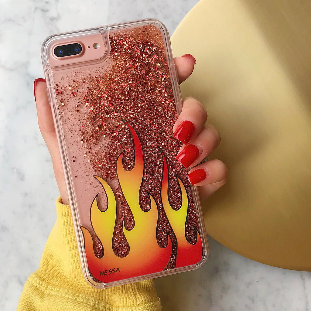 Glitter Flames iPhone Case by Nessa