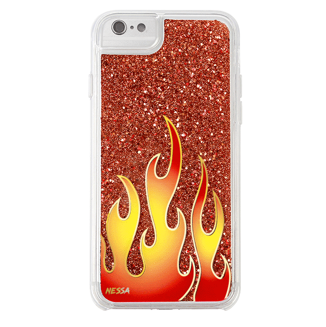 Glitter Flames iPhone Case by Nessa