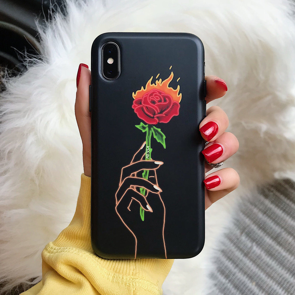 Neon Rose iPhone Case by Nessa