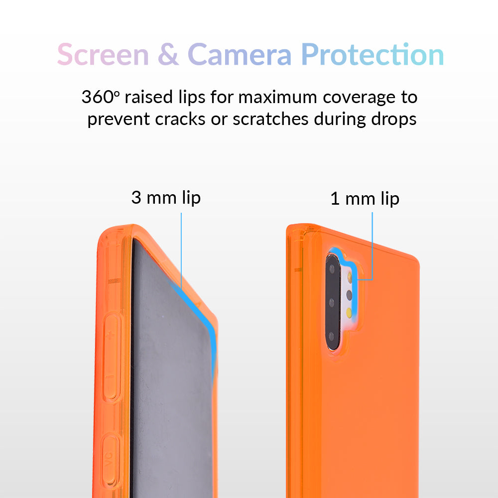 Neon Orange Clear Samsung Case